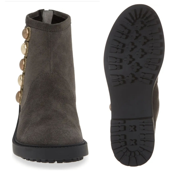 Vintage Inspired Linea Paolo Grey Suede Booties - Picture 4 of 4